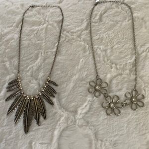 Feather and flower necklace